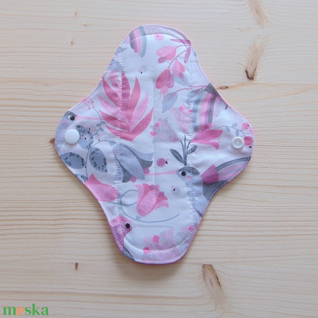 20 cm-es mosható betét / rózsaszín kolibri mintás   - szépségápolás - intim higiénia - intimbetét - Meska.hu