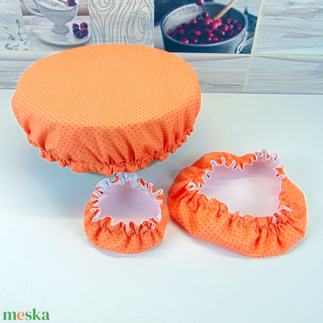 Mosható textil edényfedő szett (3 db/ cs) / narancssárga tűpöttyös - otthon & életmód - konyhafelszerelés, tálalás - konyhai textil - edényfogó & edényfedő - Meska.hu Mosható textil edényfedő szett (3 db/ cs) / narancssárga tűpöttyös - otthon & életmód - konyhafelszerelés, tálalás - konyhai textil - edényfogó & edényfedő - Meska.hu