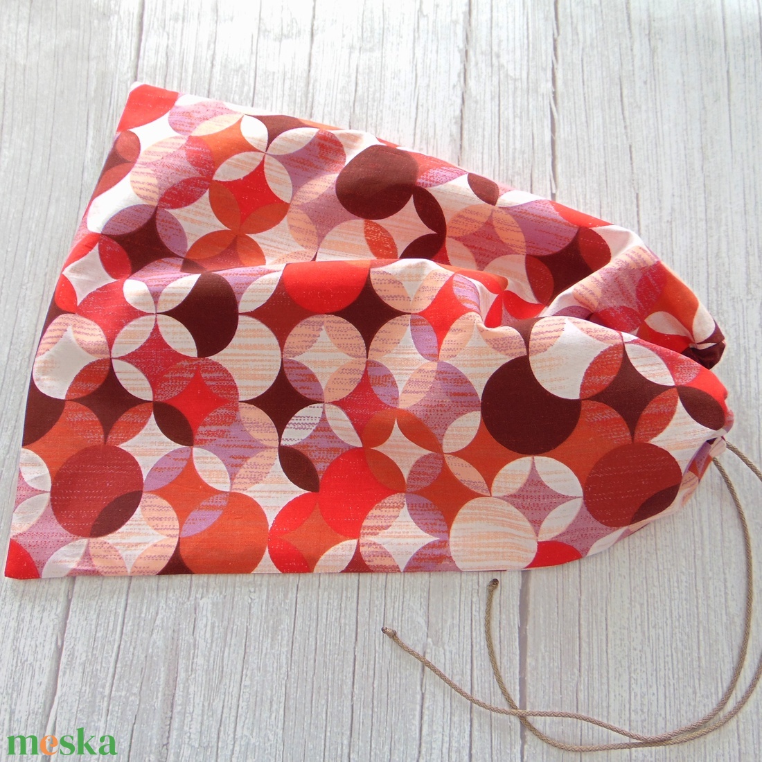 Kenyeres zsák - nagy méretű / piros- barna körök - táska & tok - bevásárlás & shopper táska - kenyeres zsák - Meska.hu Kenyeres zsák - nagy méretű / piros- barna körök - táska & tok - bevásárlás & shopper táska - kenyeres zsák - Meska.hu