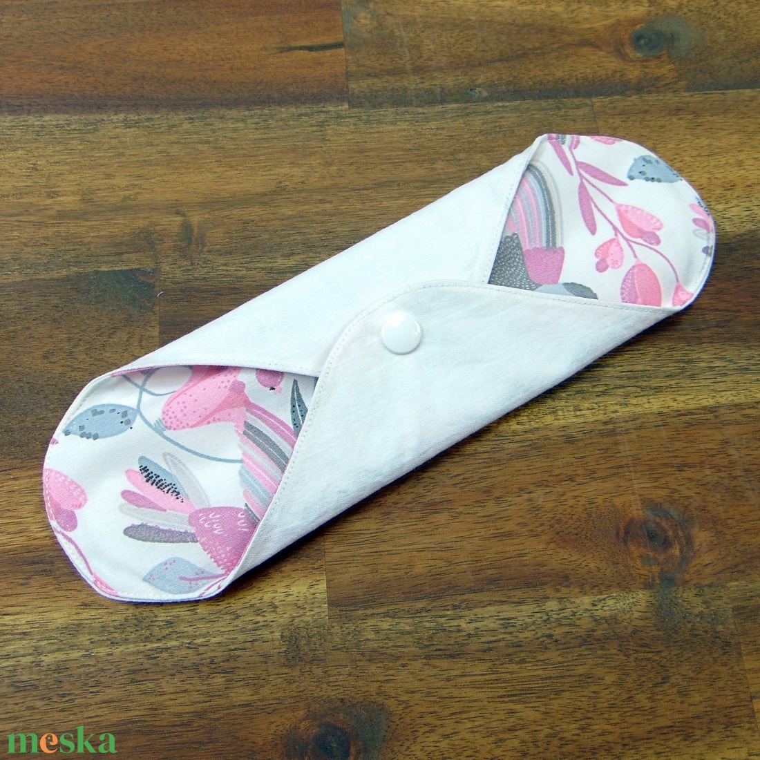 24 cm-es mosható betét- vékony / szürke- rózsaszín kolibri  - szépségápolás - intim higiénia - intimbetét - Meska.hu