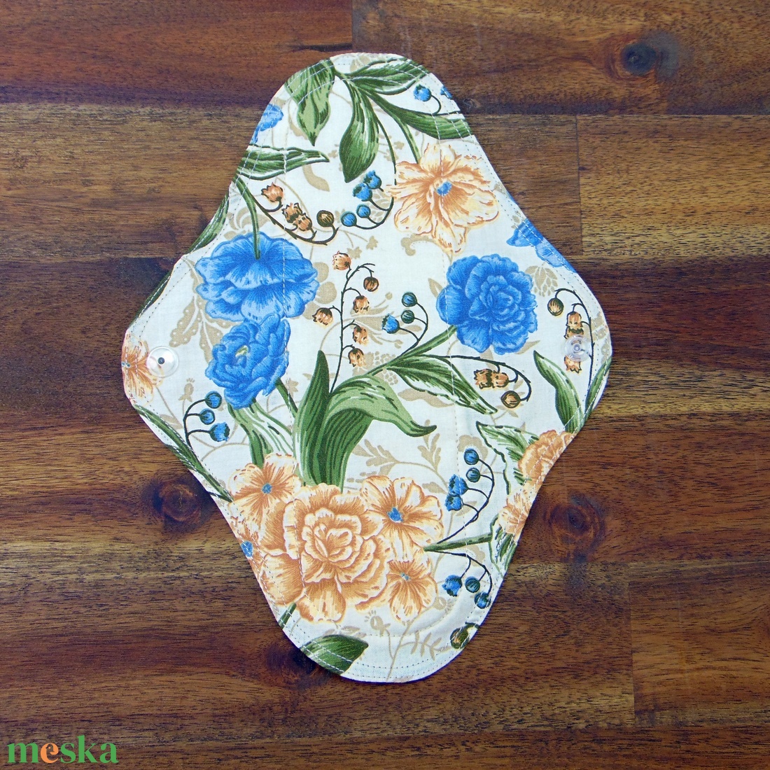 24 cm-es mosható betét- vékony / kék babarózsa mintás - szépségápolás - intim higiénia - intimbetét - Meska.hu 24 cm-es mosható betét- vékony / kék babarózsa mintás - szépségápolás - intim higiénia - intimbetét - Meska.hu