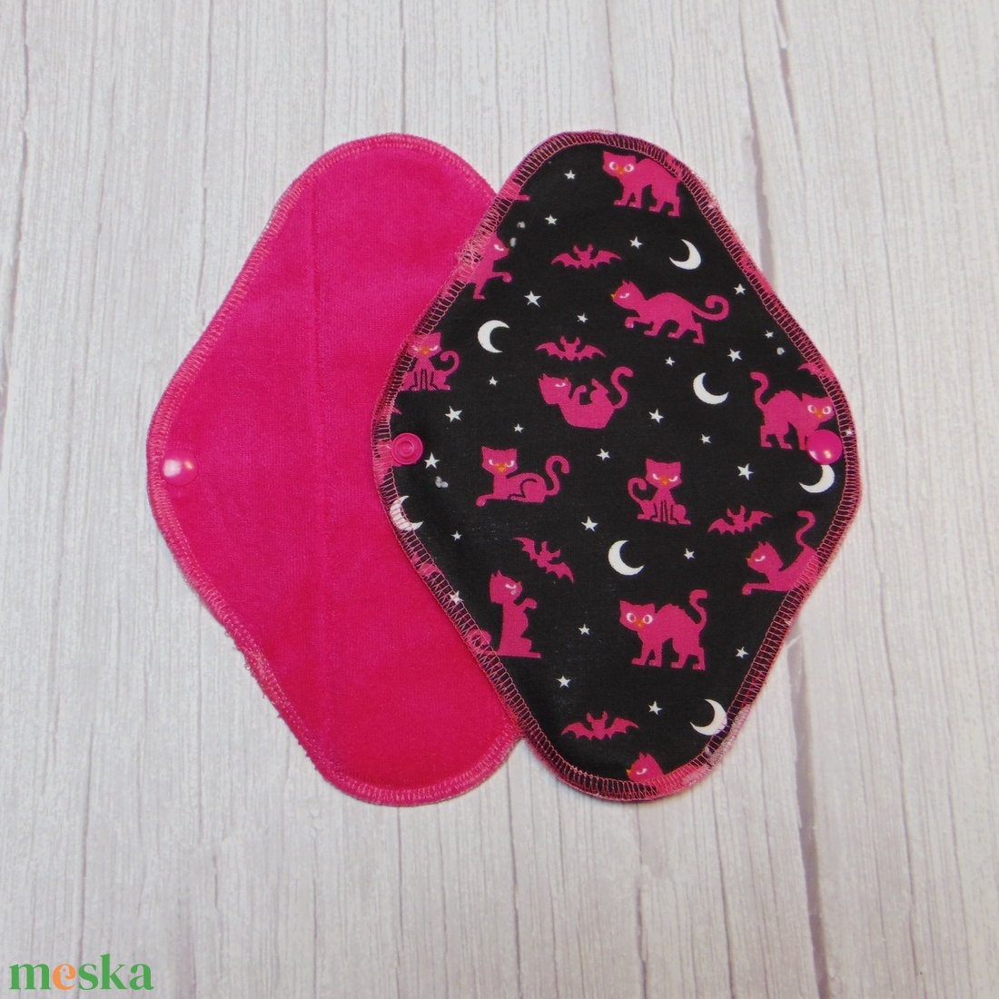 23 cm-es mosható betét / Pink frottír - pink cica mintás - szépségápolás - intim higiénia - intimbetét - Meska.hu 23 cm-es mosható betét / Pink frottír - pink cica mintás - szépségápolás - intim higiénia - intimbetét - Meska.hu