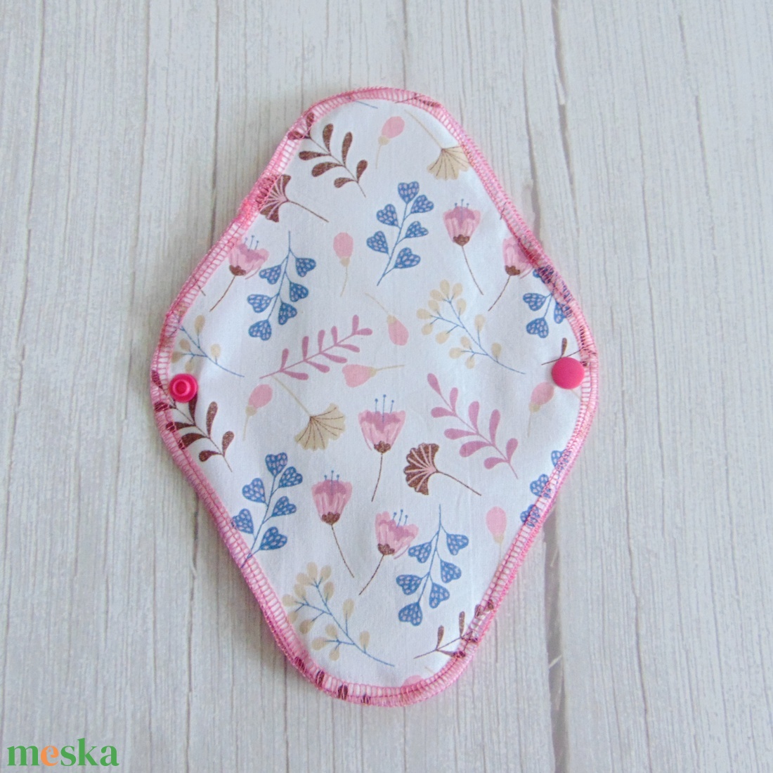 23 cm-es mosható betét / Pink frottír - rózsaszín és kék levelek - szépségápolás - intim higiénia - intimbetét - Meska.hu 23 cm-es mosható betét / Pink frottír - rózsaszín és kék levelek - szépségápolás - intim higiénia - intimbetét - Meska.hu