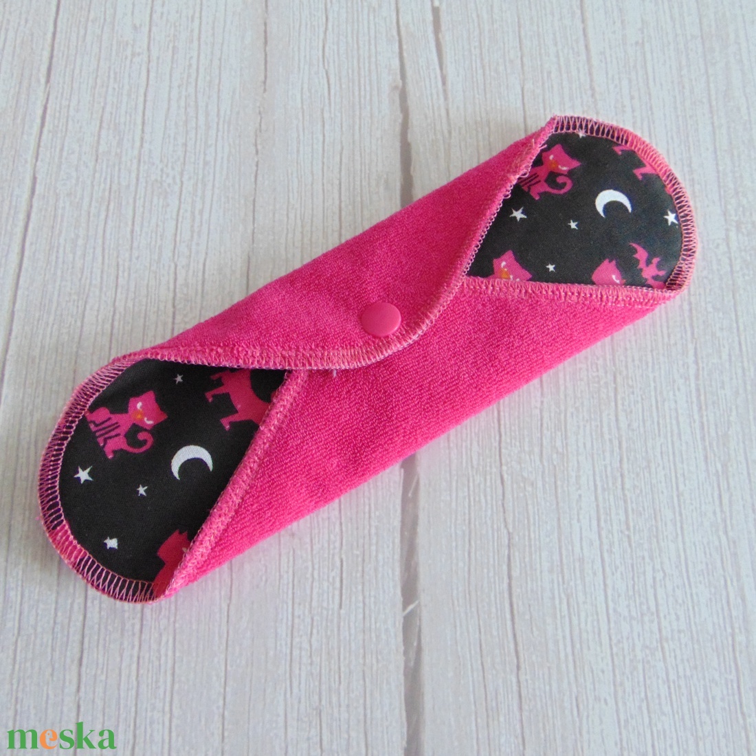 23 cm-es mosható betét / Pink frottír - pink cica mintás - szépségápolás - intim higiénia - intimbetét - Meska.hu 23 cm-es mosható betét / Pink frottír - pink cica mintás - szépségápolás - intim higiénia - intimbetét - Meska.hu