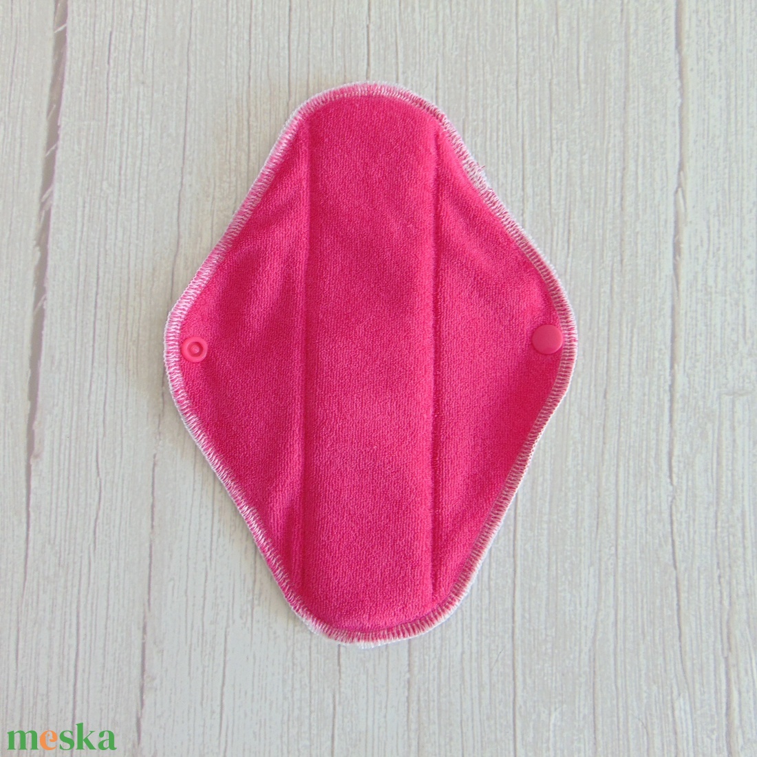 LARA mosható betét 23 cm / Pink frottír : rózsaszín - fehér indák - szépségápolás - intim higiénia - intimbetét - Meska.hu