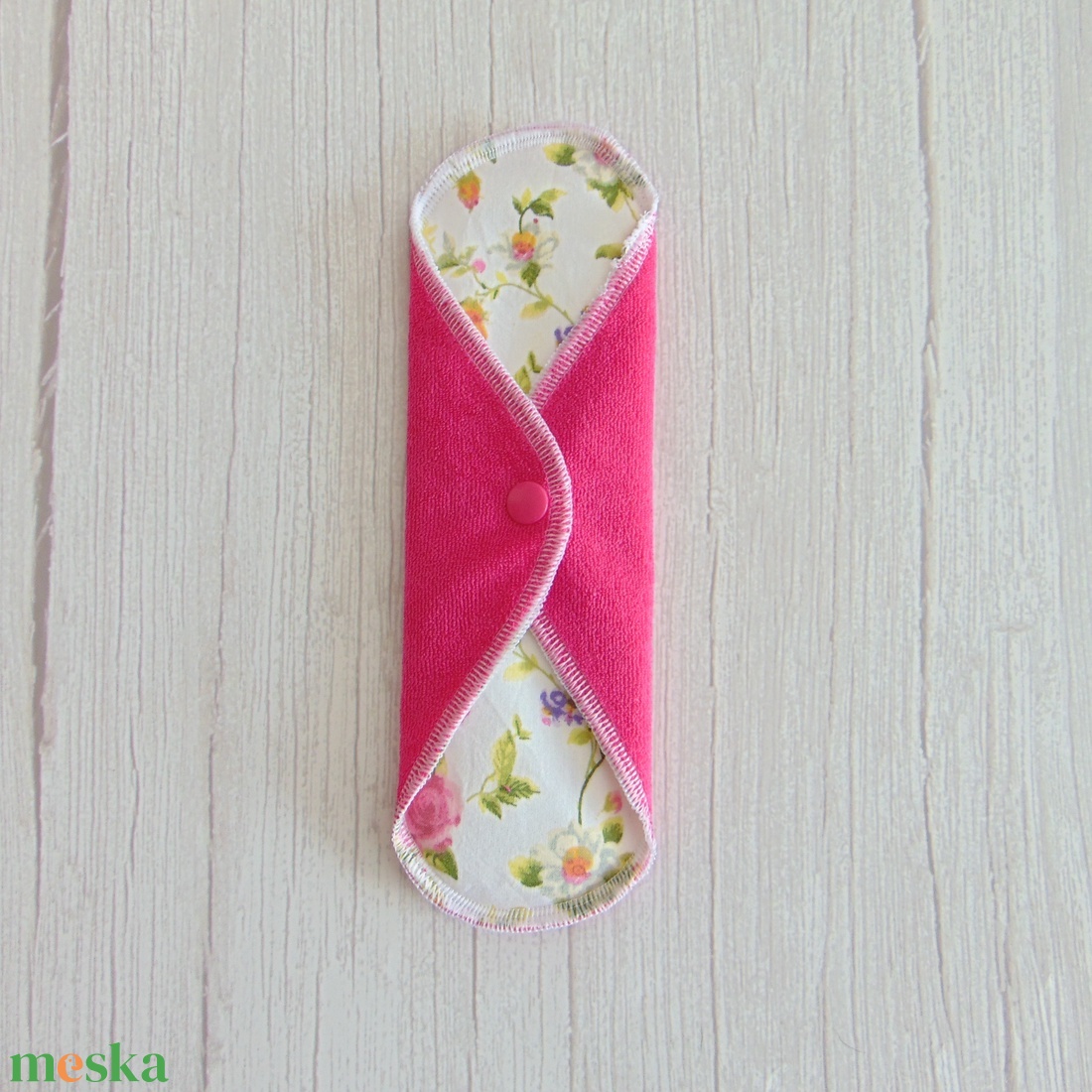 LARA mosható betét 23 cm / Pink frottír : vidám kerti virágok - szépségápolás - intim higiénia - intimbetét - Meska.hu