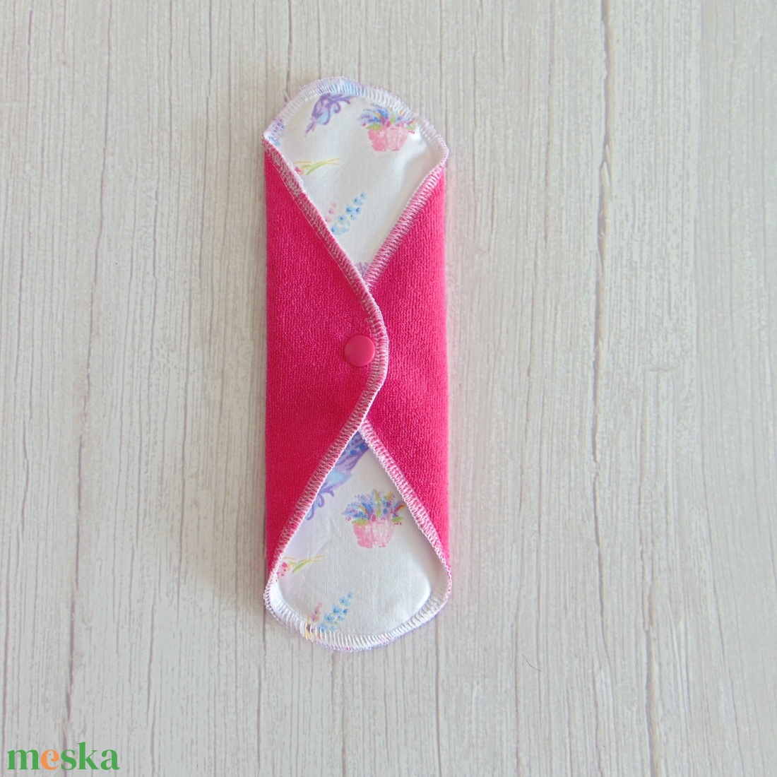 LARA mosható betét 23 cm / Pink frottír : levendulás - szépségápolás - intim higiénia - intimbetét - Meska.hu