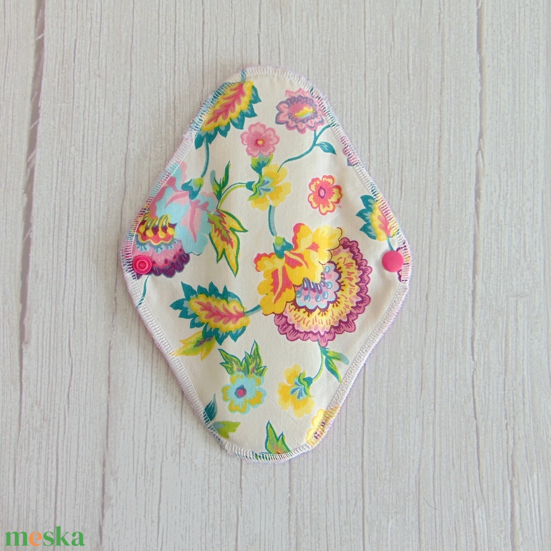 LARA mosható betét 23 cm / Pink frottír : ekrü - színes virágok - szépségápolás - intim higiénia - intimbetét - Meska.hu LARA mosható betét 23 cm / Pink frottír : ekrü - színes virágok - szépségápolás - intim higiénia - intimbetét - Meska.hu