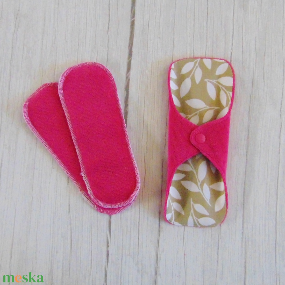 DANA D3 PLUS mosható betét 20,5 cm / Bézs - fehér levelek - szépségápolás - intim higiénia - intimbetét - Meska.hu