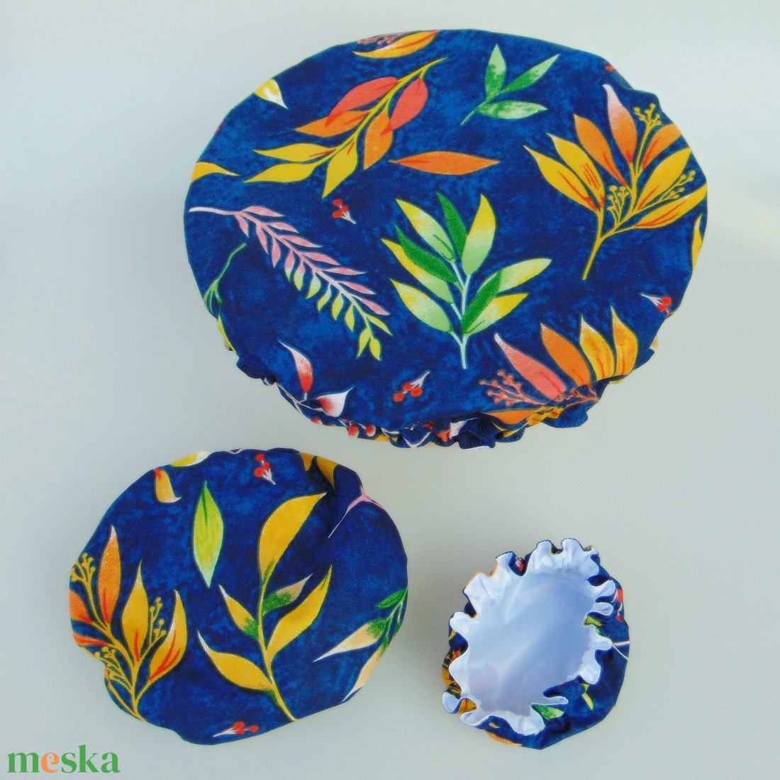 Mosható textil edényfedő szett (3 db/ cs) Színes levelek - otthon & életmód - konyhafelszerelés, tálalás - konyhai textil - edényfogó & edényfedő - Meska.hu