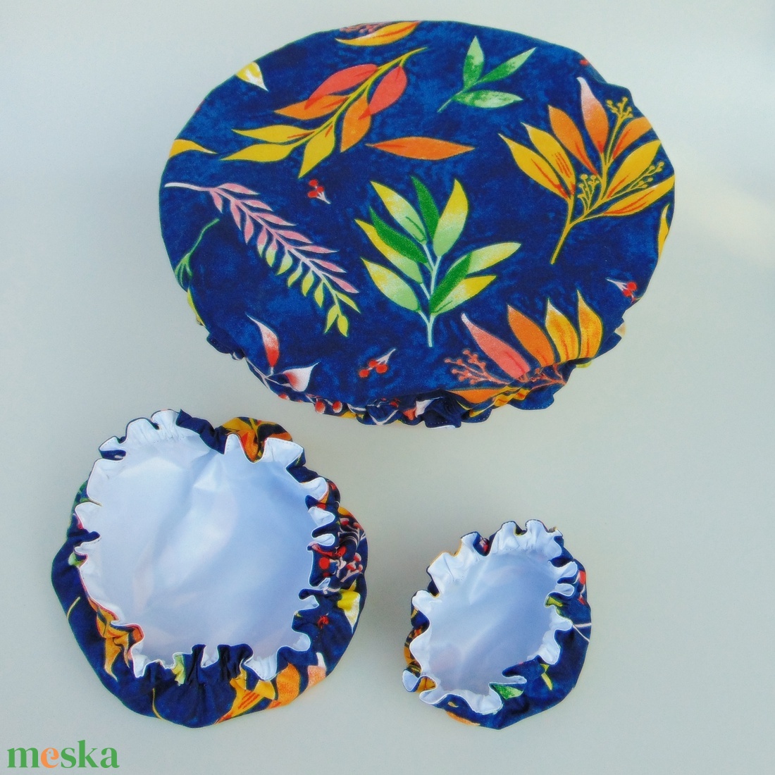 Mosható textil edényfedő szett (3 db/ cs) Színes levelek - otthon & életmód - konyhafelszerelés, tálalás - konyhai textil - edényfogó & edényfedő - Meska.hu