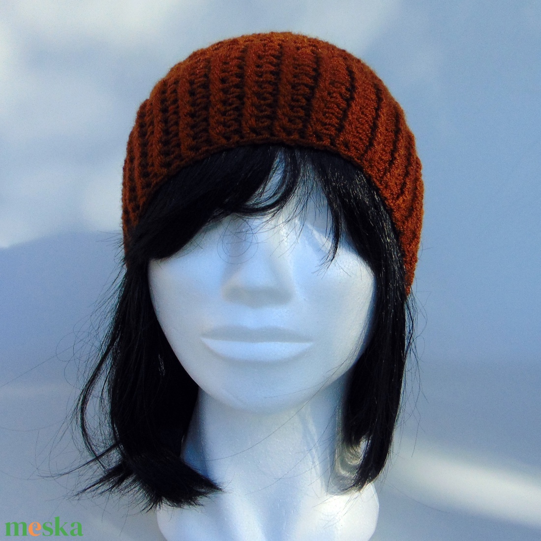 Barna slouchy fazonú női sapka /  horgolt sapka  - ruha & divat - sál, sapka, kendő - sapka - Meska.hu