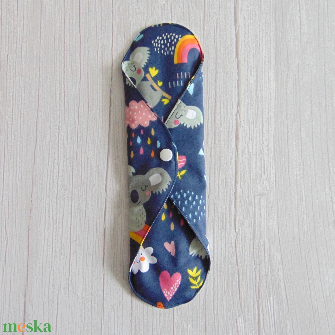 29 cm-es mosható női betét / sötétkék koala mintás/ intimbetét, mosható textil betét, környezetbarát termék - szépségápolás - intim higiénia - intimbetét - Meska.hu