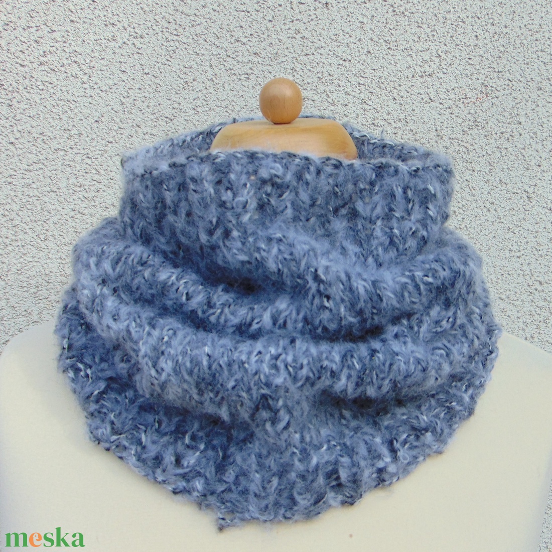 Szürke melír csősál / Meleg, puha kötött nyakmelegítő - ruha & divat - sál, sapka, kendő - sál - Meska.hu