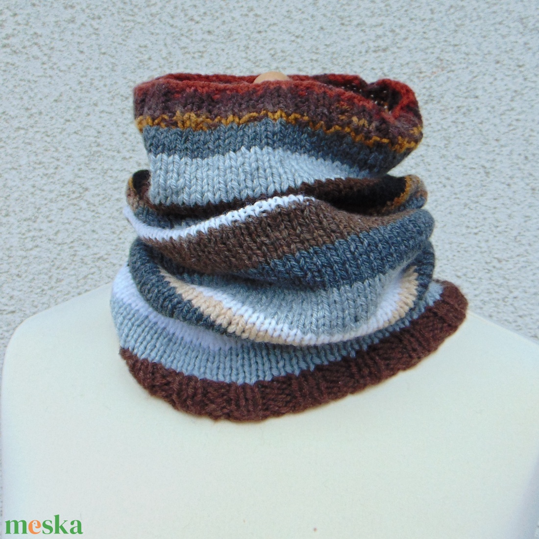 FÉRFI csíkos csősál/ Vastag, puha és meleg csősál - ruha & divat - sál, sapka, kendő - sál - Meska.hu