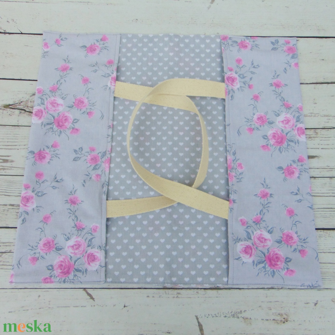 Ételhordó táska / rózsaszín virágok - táska & tok - uzsonna- & ebéd tartó - ebéd tasak, doboz - Meska.hu