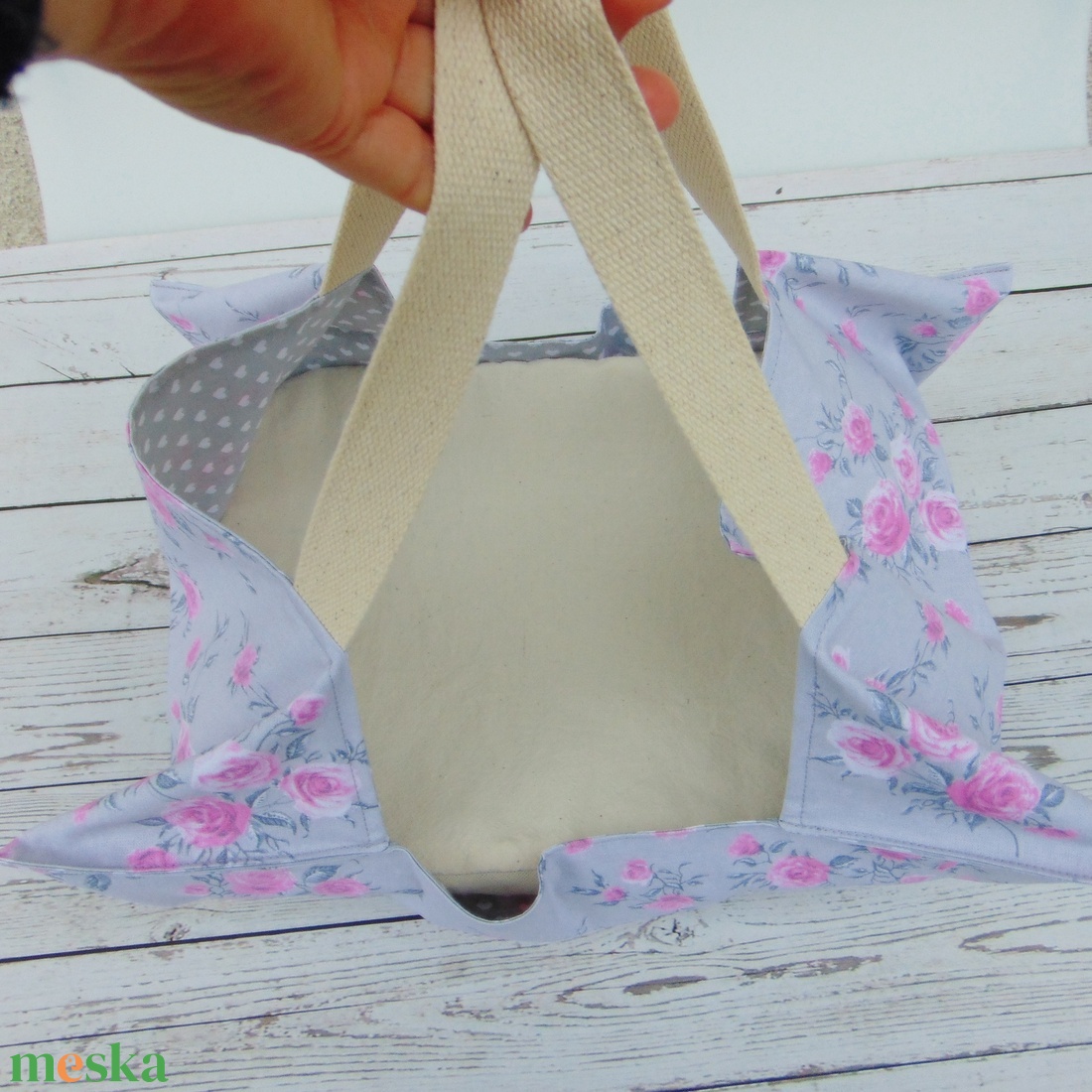 Ételhordó táska / rózsaszín virágok - táska & tok - uzsonna- & ebéd tartó - ebéd tasak, doboz - Meska.hu