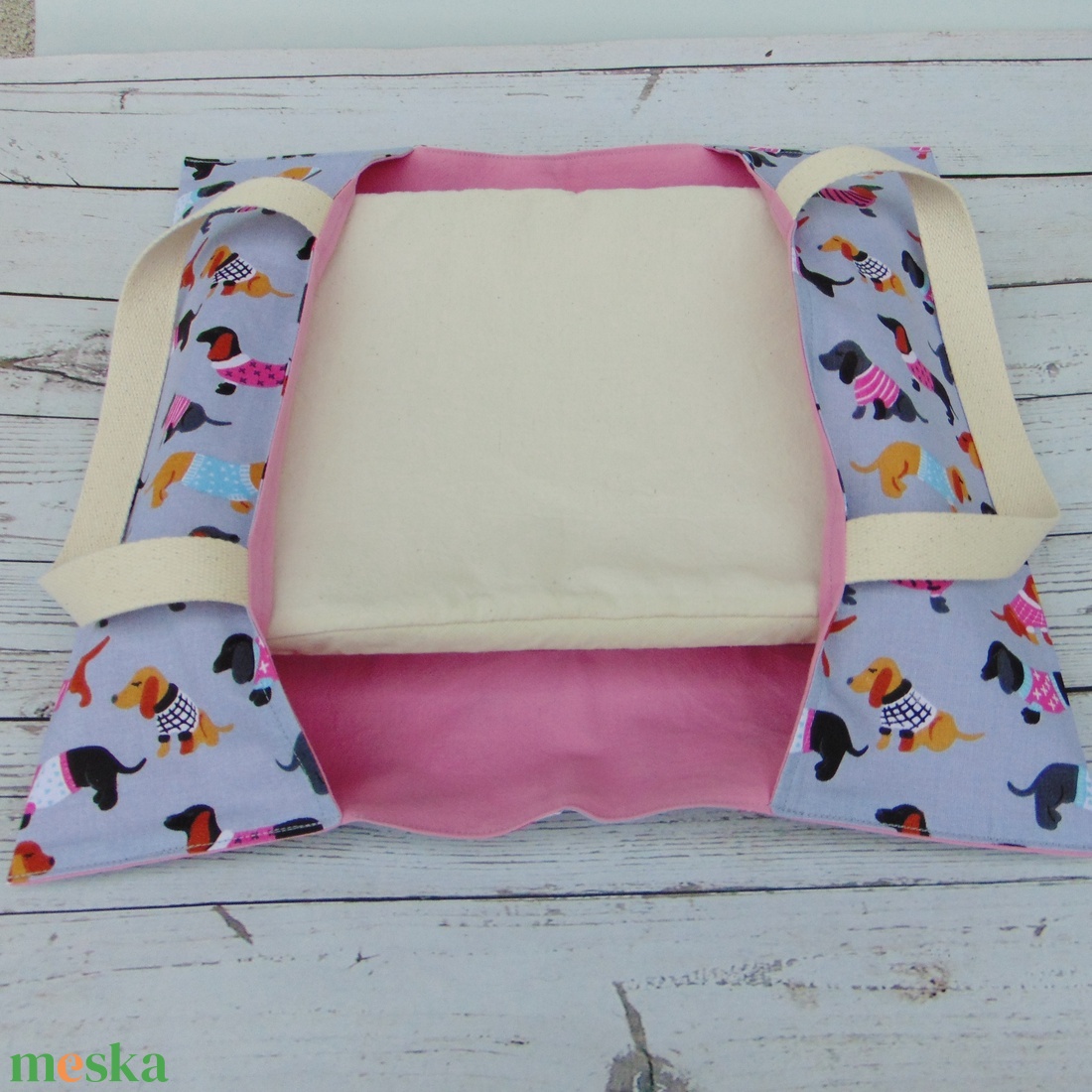 Ételhordó táska / tacskó mintás - táska & tok - uzsonna- & ebéd tartó - ebéd tasak, doboz - Meska.hu