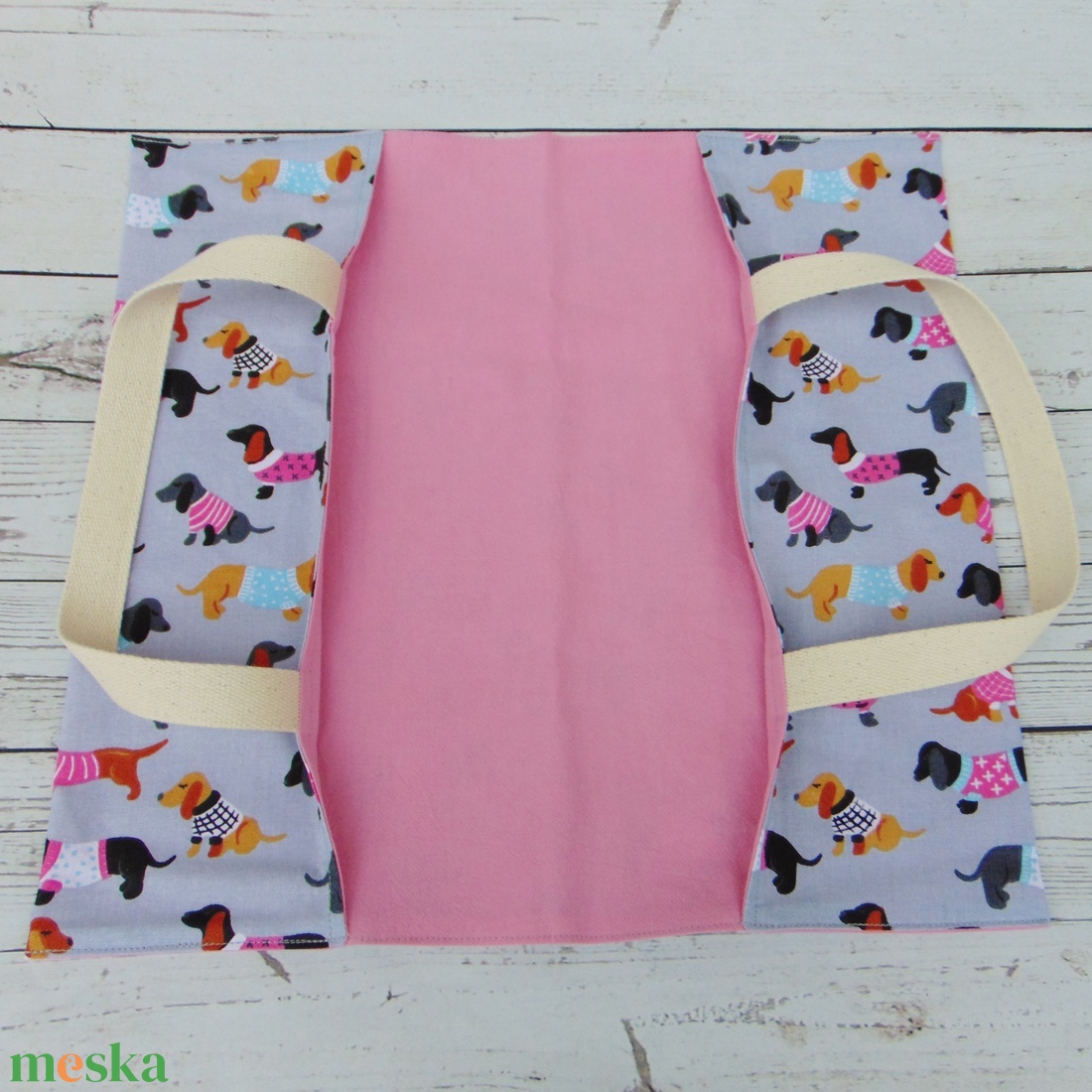 Ételhordó táska / tacskó mintás - táska & tok - uzsonna- & ebéd tartó - ebéd tasak, doboz - Meska.hu