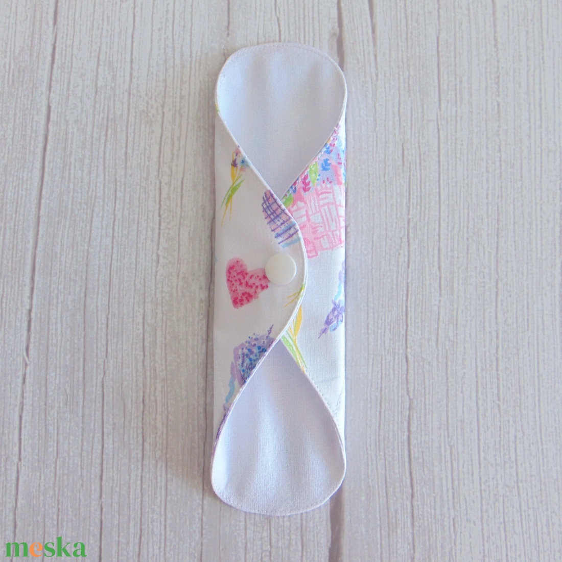 Lara tisztasági betét 19,5 cm / levendulás / mosható textil betét, mosható tisztasági betét, mosibetét - szépségápolás - intim higiénia - tisztasági betét - Meska.hu