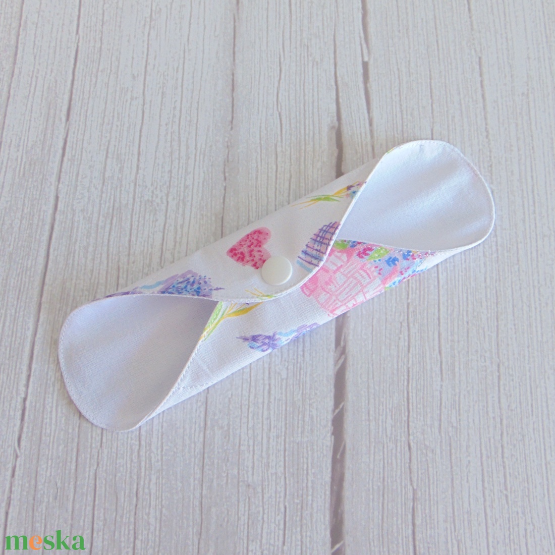 Lara tisztasági betét 19,5 cm / levendulás / mosható textil betét, mosható tisztasági betét, mosibetét - szépségápolás - intim higiénia - tisztasági betét - Meska.hu