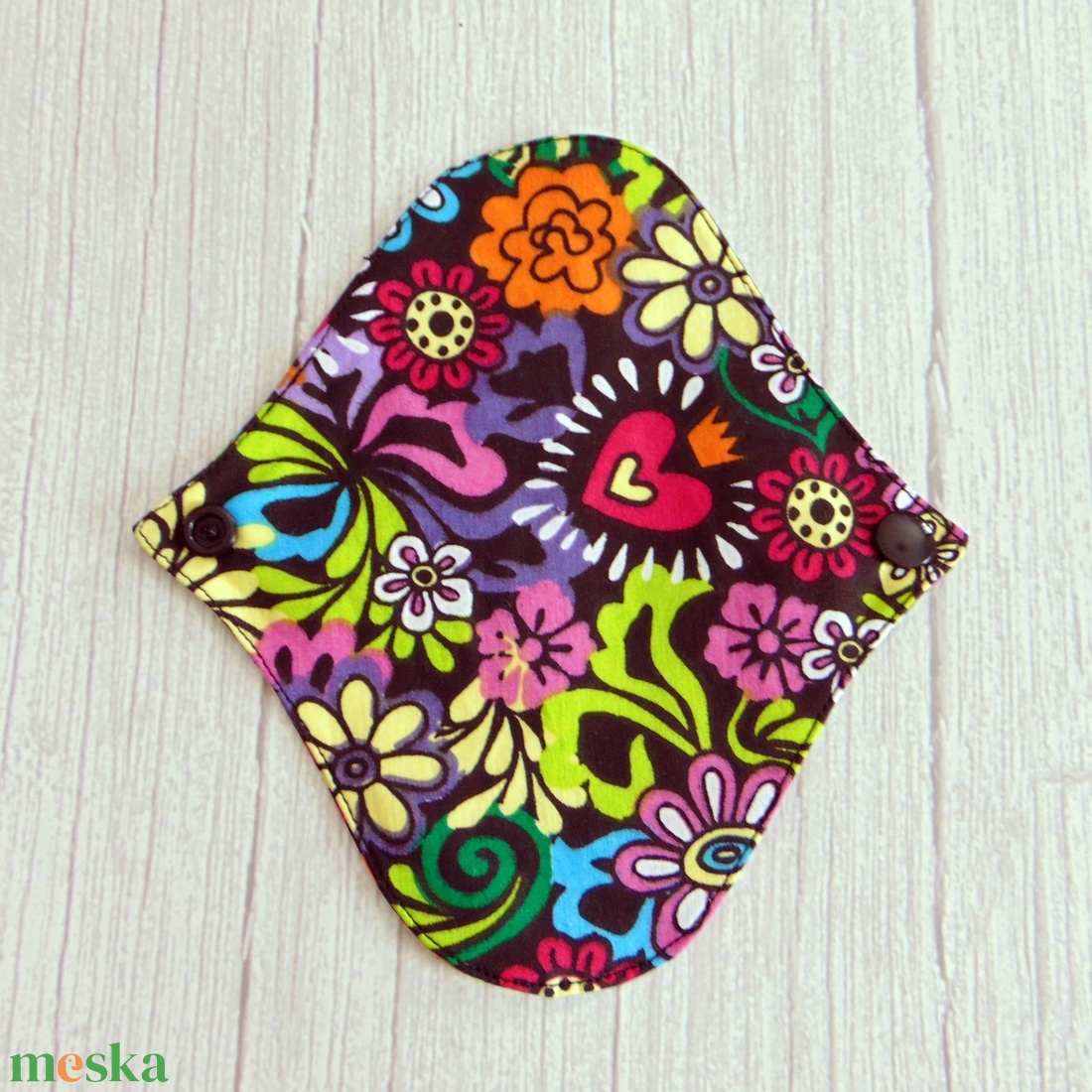 Sarah mosható tisztasági betét 17 cm / mexikói színes virágok - szépségápolás - intim higiénia - tisztasági betét - Meska.hu