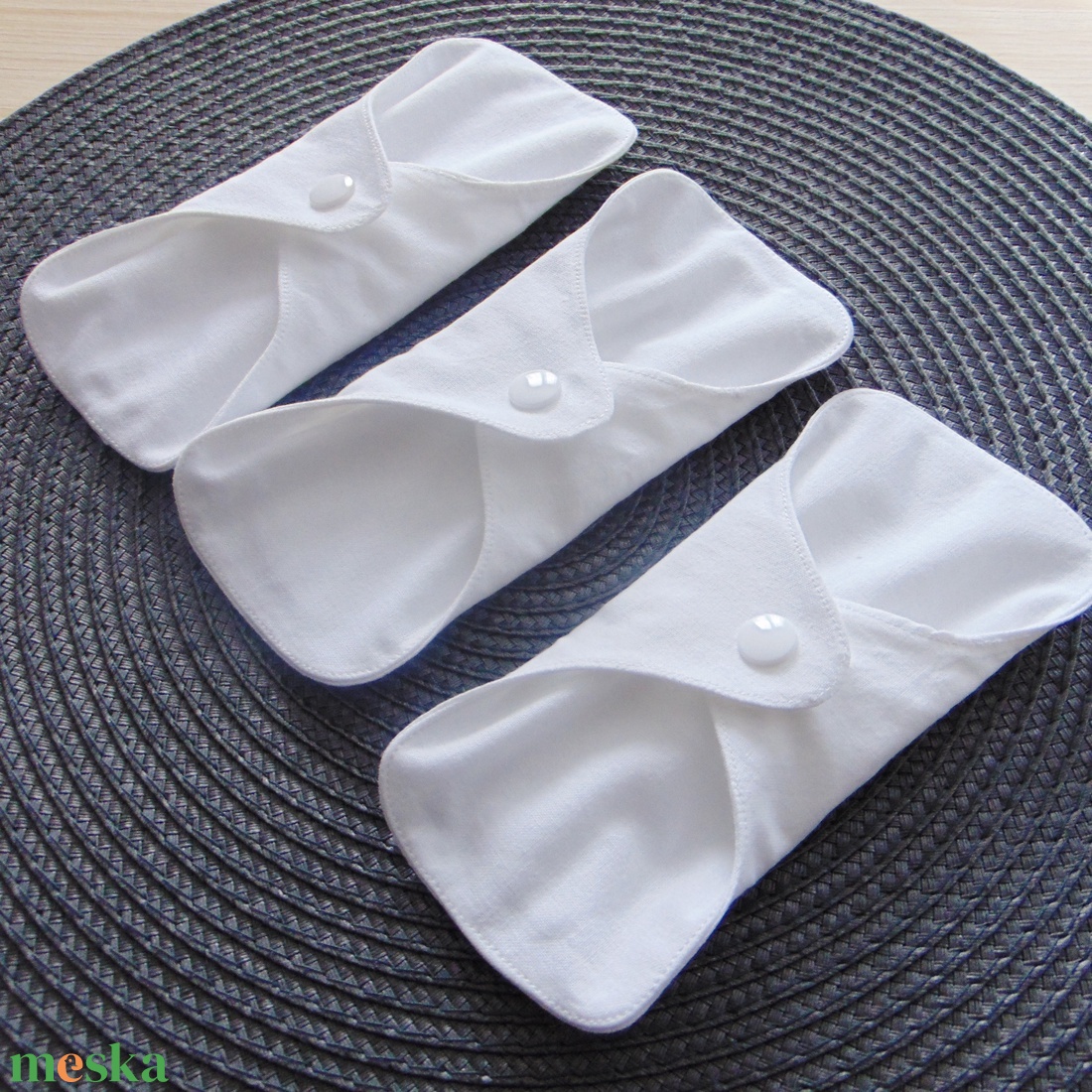 Dana MINI betét csomag (3 db/ cs) 16 cm / fehér / mosható betét, mosható intimbetét - szépségápolás - intim higiénia - tisztasági betét - Meska.hu