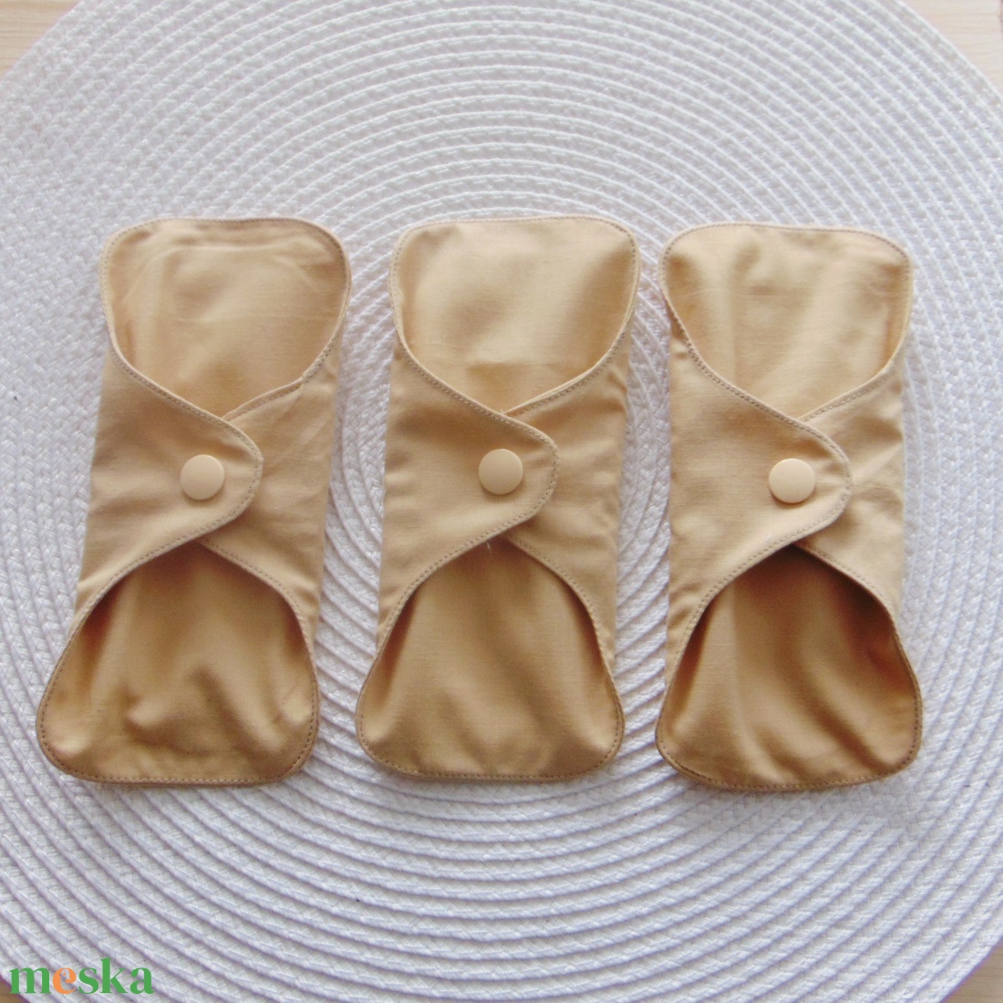 Dana MINI betét csomag (3 db/ cs) 16 cm / bézs / mosható betét, mosható intimbetét - szépségápolás - intim higiénia - tisztasági betét - Meska.hu