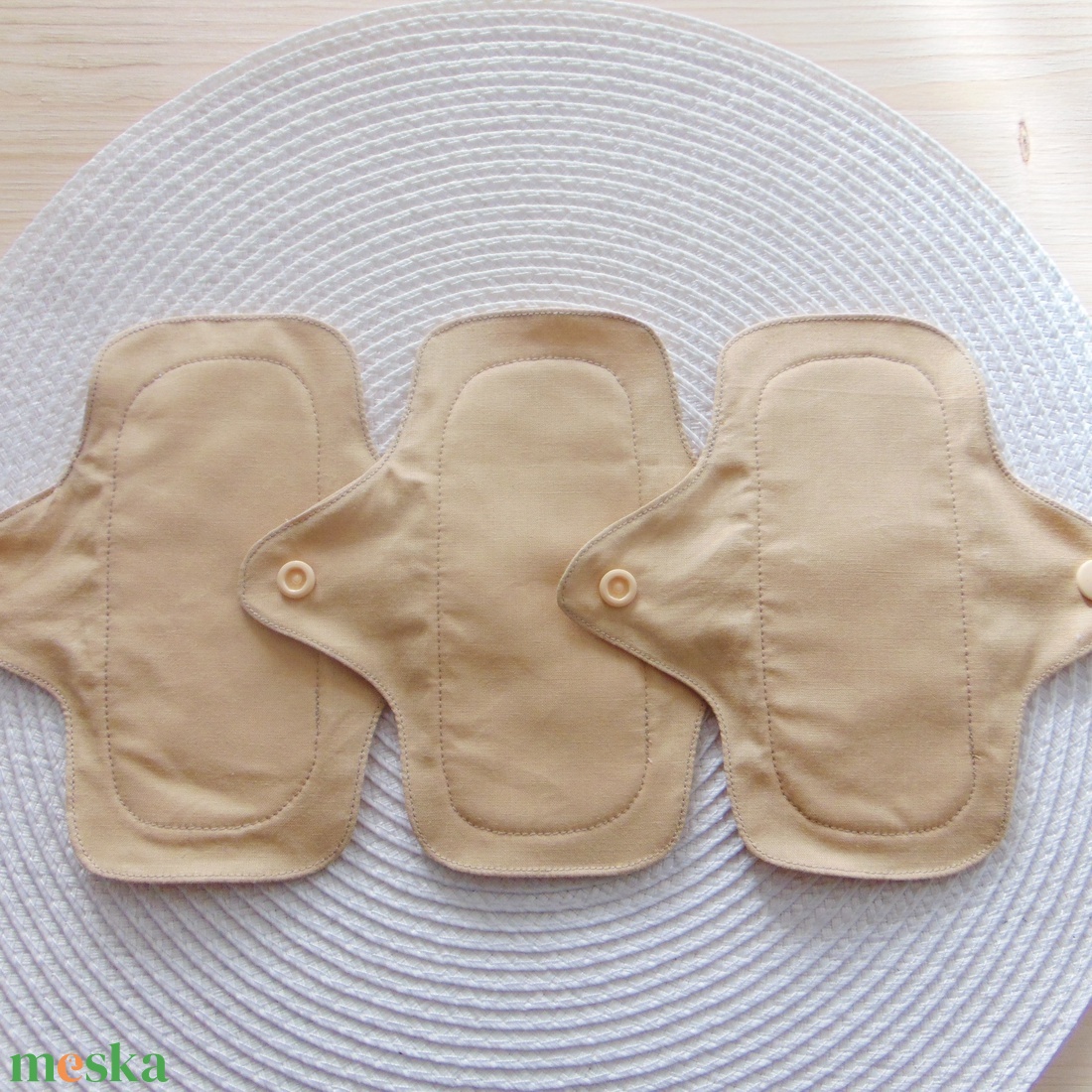 Dana MINI betét csomag (3 db/ cs) 16 cm / bézs / mosható betét, mosható intimbetét - szépségápolás - intim higiénia - tisztasági betét - Meska.hu