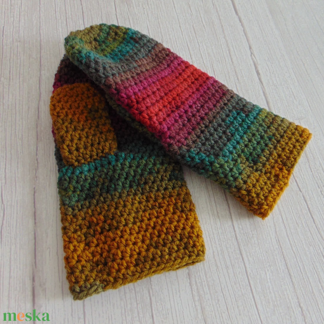 Bordó - zöld horgolt egyujjas kesztyű (S-M) / Puha, meleg egyujjas kesztyű, horgolt kesztyű - ruha & divat - sál, sapka, kendő - kesztyű - Meska.hu