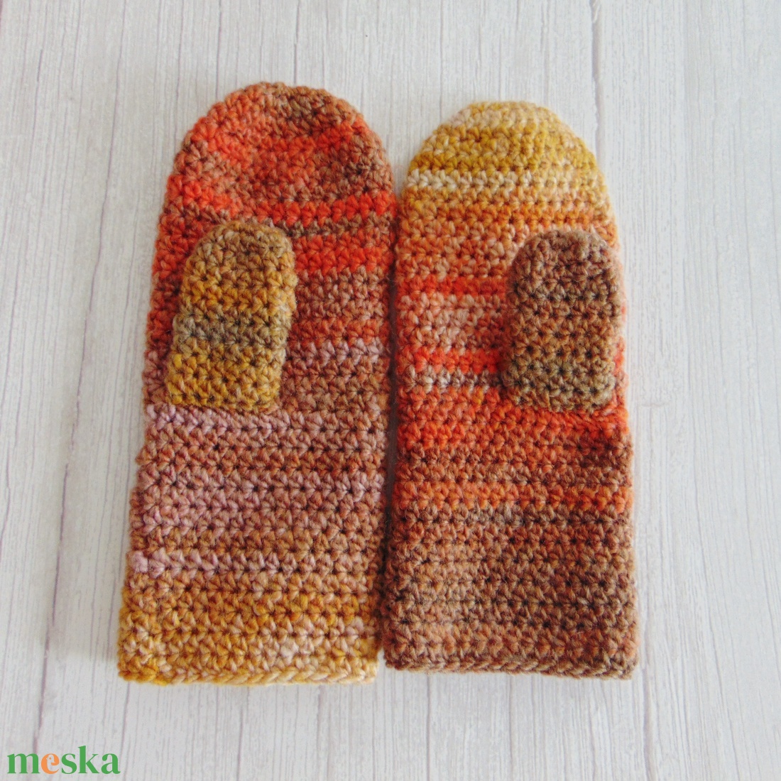 Mustár - horgolt egyujjas kesztyű (S-M) / Puha, meleg egyujjas kesztyű, horgolt kesztyű - ruha & divat - sál, sapka, kendő - kesztyű - Meska.hu