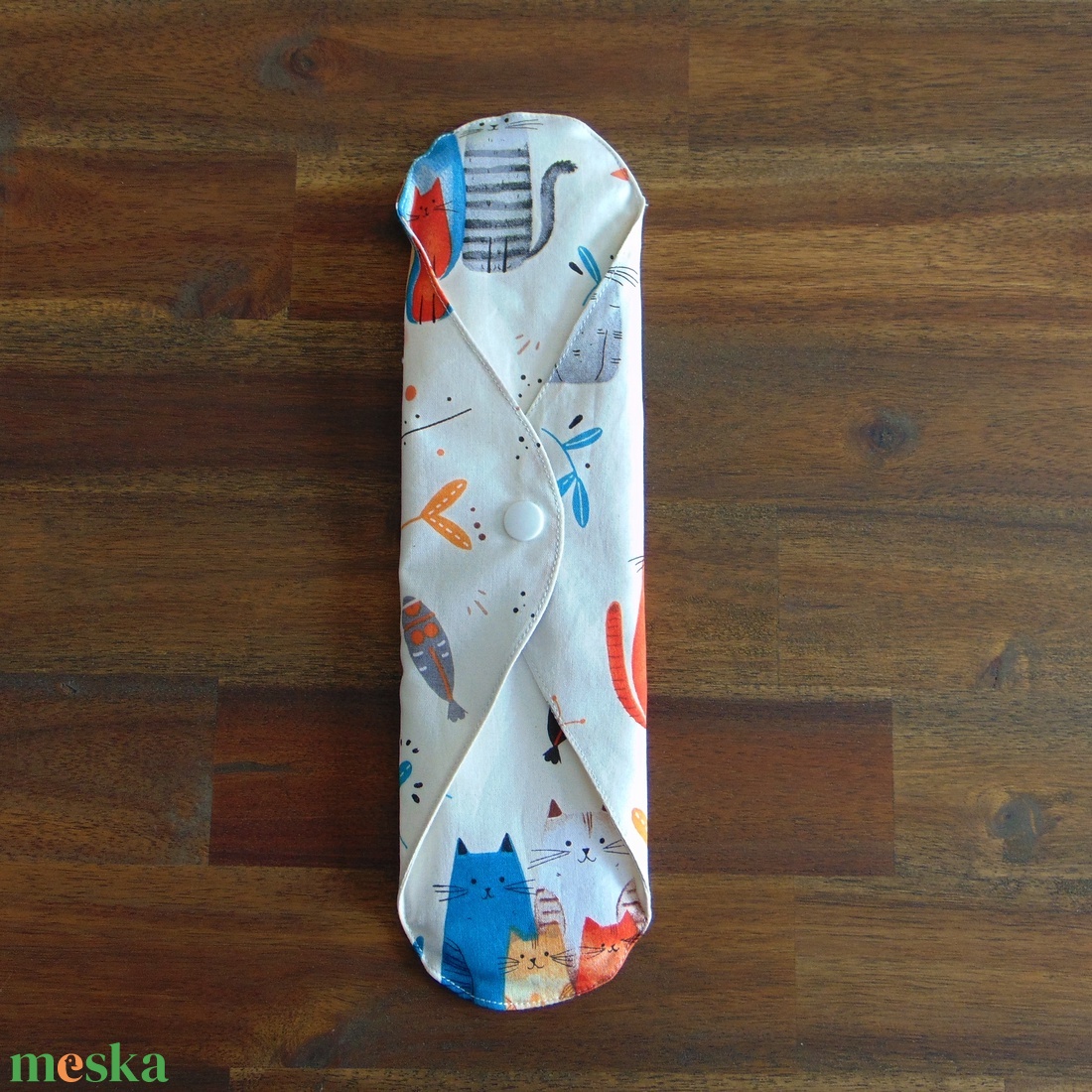 Lara mosható női betét 29 cm / cica család / intimbetét, mosható textil betét, környezetbarát termék - szépségápolás - intim higiénia - intimbetét - Meska.hu