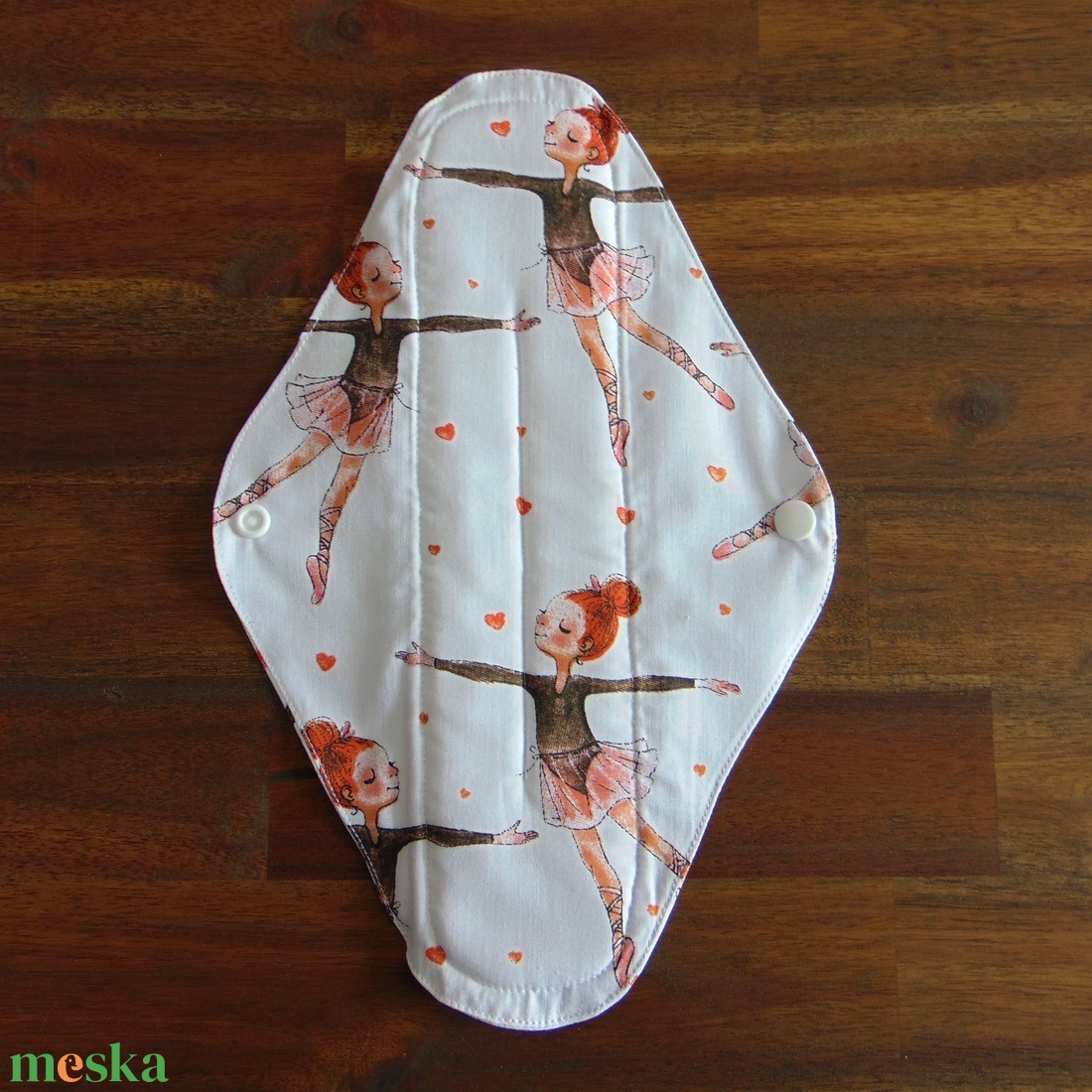 Lara mosható női betét 29 cm / balerinák / intimbetét, mosható textil betét, környezetbarát termék - szépségápolás - intim higiénia - intimbetét - Meska.hu