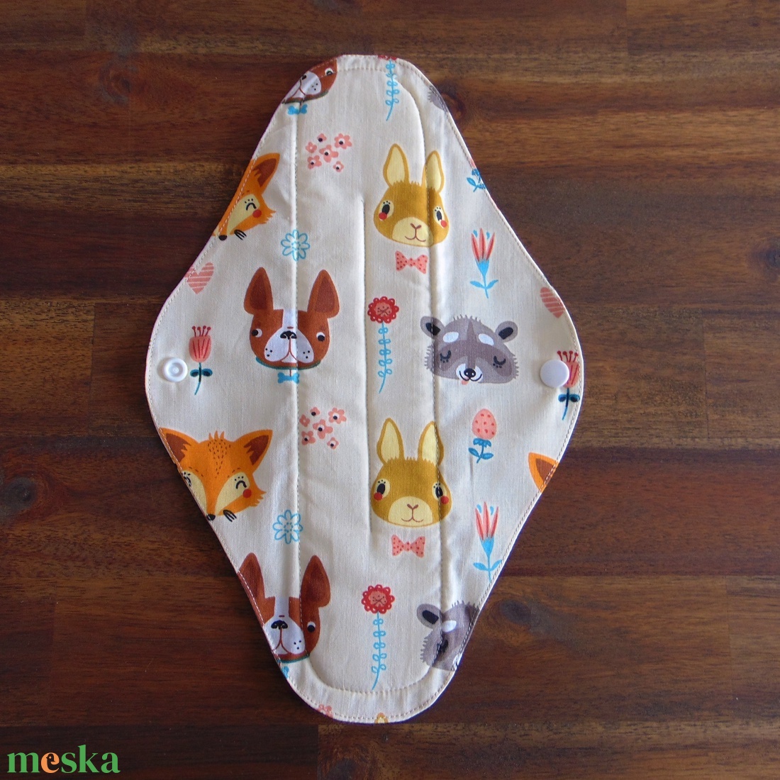 Lara mosható női betét 29 cm / állat fejecskék / intimbetét, mosható textil betét, környezetbarát termék - szépségápolás - intim higiénia - intimbetét - Meska.hu