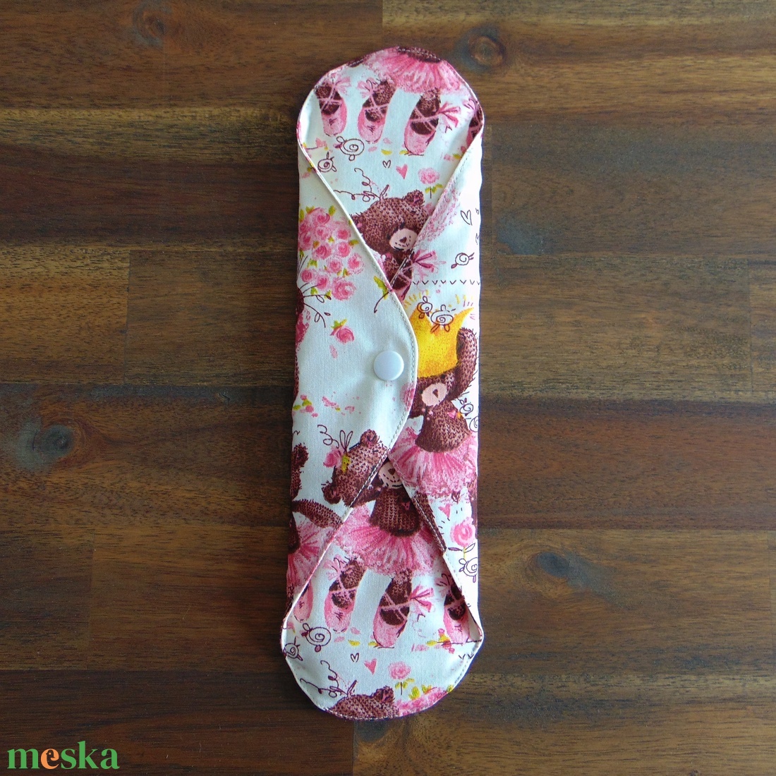 Lara mosható női betét 29 cm / balerina macik / intimbetét, mosható textil betét, környezetbarát termék - szépségápolás - intim higiénia - intimbetét - Meska.hu