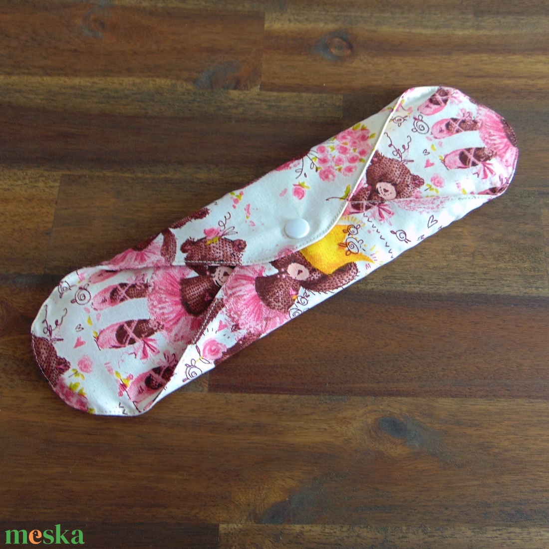 Lara mosható női betét 29 cm / balerina macik / intimbetét, mosható textil betét, környezetbarát termék - szépségápolás - intim higiénia - intimbetét - Meska.hu