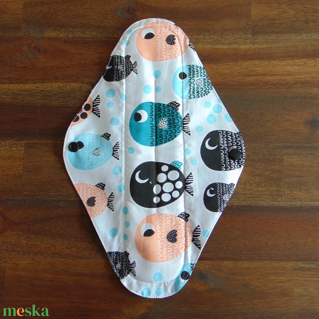 Lara mosható női betét 29 cm / halacskák / intimbetét, mosható textil betét, környezetbarát termék - szépségápolás - intim higiénia - intimbetét - Meska.hu