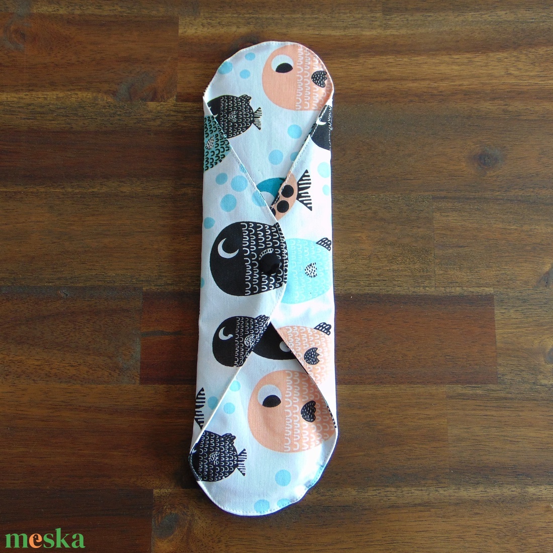 Lara mosható női betét 29 cm / halacskák / intimbetét, mosható textil betét, környezetbarát termék - szépségápolás - intim higiénia - intimbetét - Meska.hu