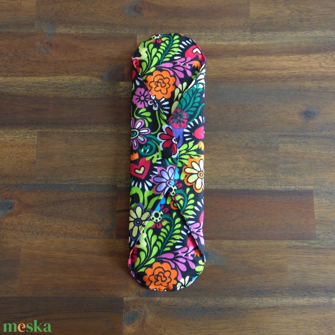 Lara mosható női betét 29 cm / mexikói színes virágok / intimbetét, mosható textil betét, környezetbarát termék - szépségápolás - intim higiénia - intimbetét - Meska.hu