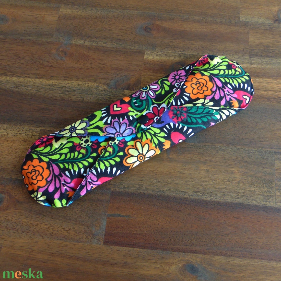 Lara mosható női betét 29 cm / mexikói színes virágok / intimbetét, mosható textil betét, környezetbarát termék - szépségápolás - intim higiénia - intimbetét - Meska.hu