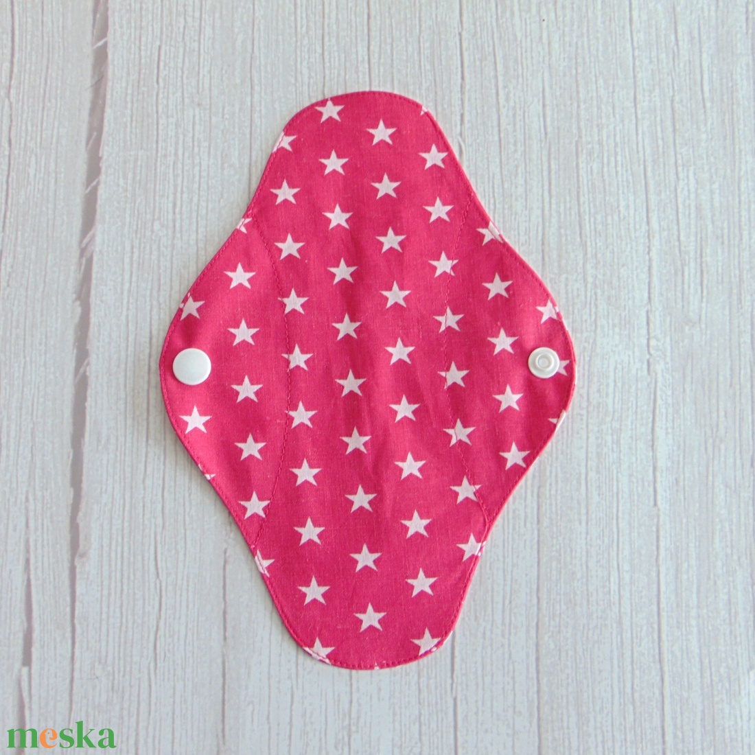 Lara mosható tisztasági betét 19,5 cm / rózsaszín- fehér csillag / vékony, kényelmes intimbetét,  környezetbarát termék - szépségápolás - intim higiénia - tisztasági betét - Meska.hu