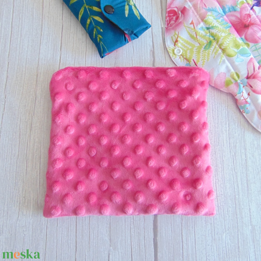 Betét tartó tasak 20 x 17 cm / pink minky  - szépségápolás - intim higiénia - egészségügyi tartó - Meska.hu