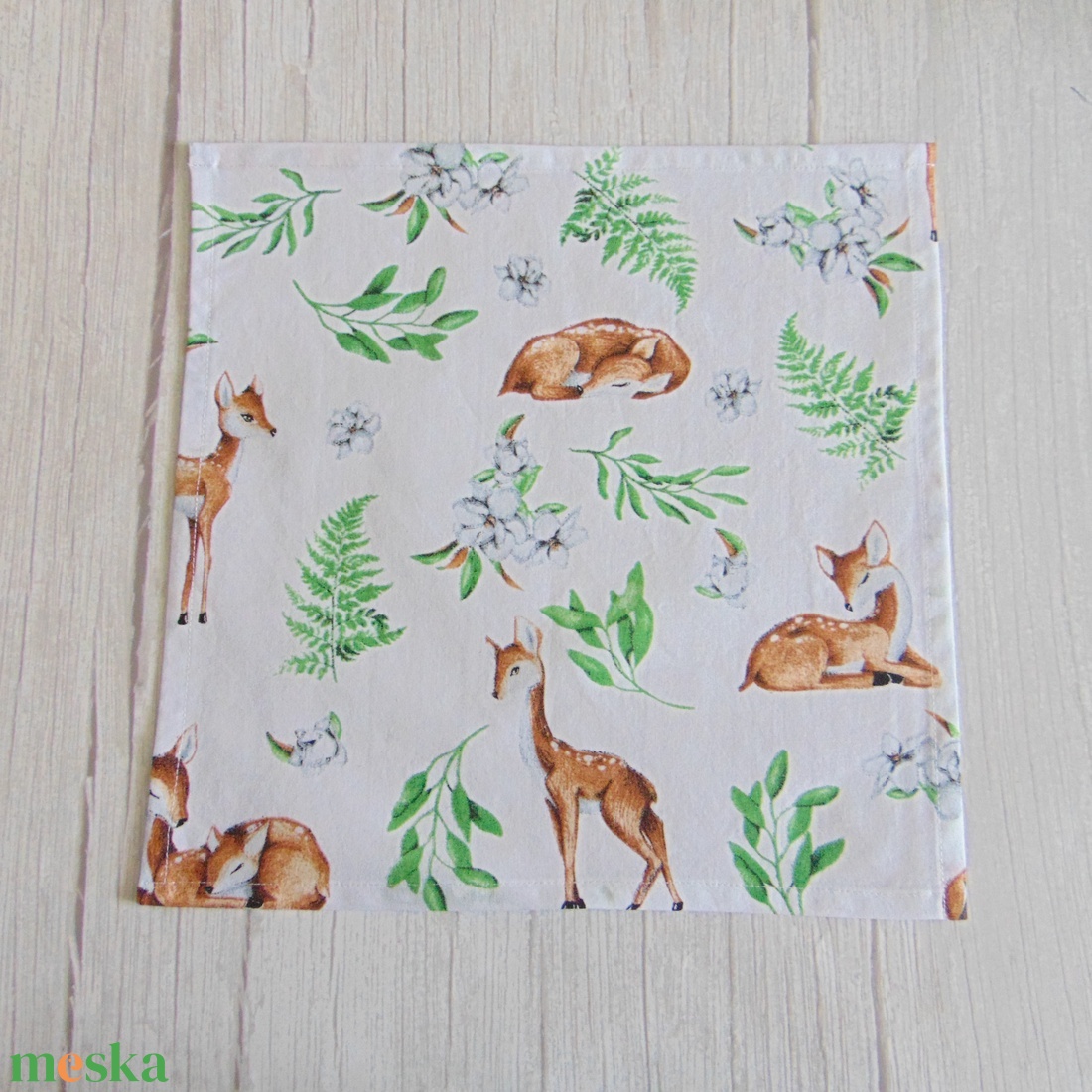Textil szalvéta - Őzikék és levelek - táska & tok - uzsonna- & ebéd tartó - szendvics csomagoló - Meska.hu
