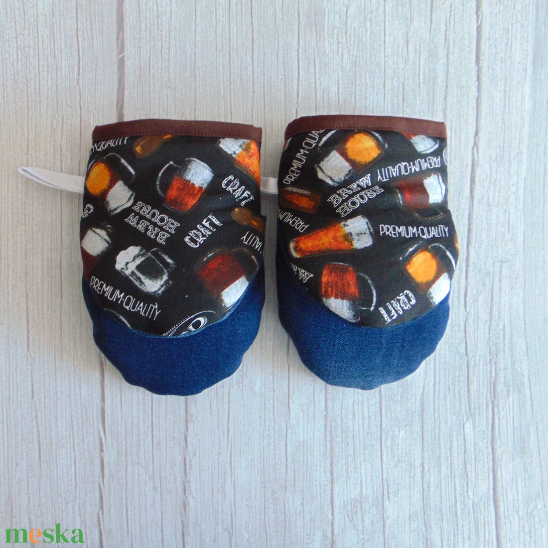 Edényfogó kesztyű / Sörös korsó mintás - otthon & életmód - konyhafelszerelés, tálalás - konyhai textil - edényfogó & edényfedő - Meska.hu