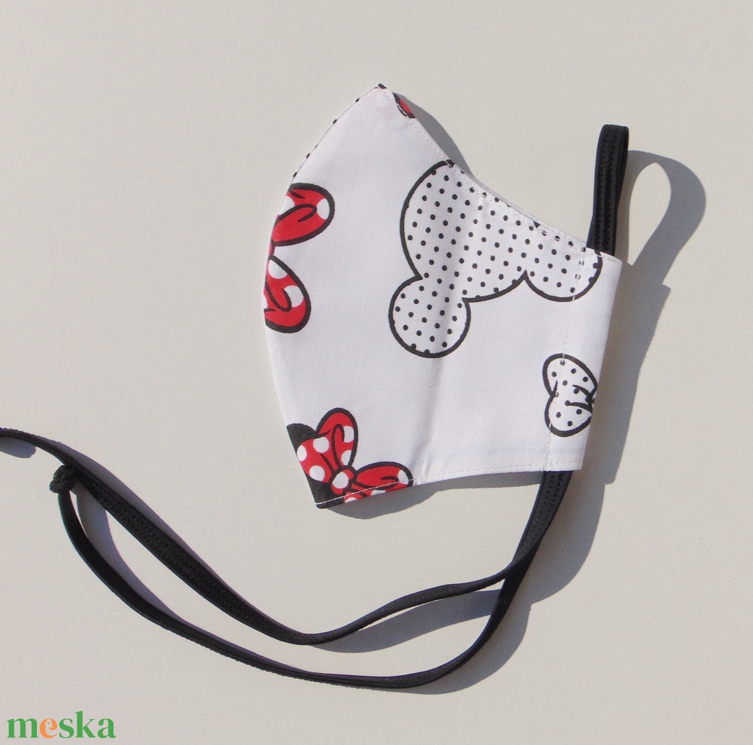 Gyermek- maszk (14,5 cm) / Minnie mintás / szájmaszk, textil szájmaszk - ruha & divat - maszk, arcmaszk - gyerek - Meska.hu