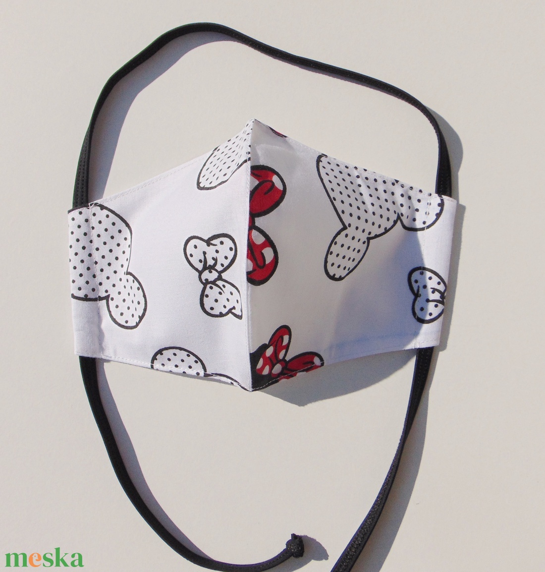 Gyermek- maszk (14,5 cm) / Minnie mintás / szájmaszk, textil szájmaszk - ruha & divat - maszk, arcmaszk - gyerek - Meska.hu