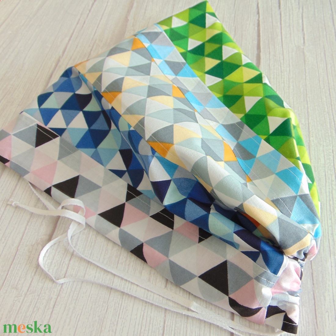 Kenyeres zsák - kis méretű / háromszögek - patchwork  - táska & tok - bevásárlás & shopper táska - kenyeres zsák - Meska.hu