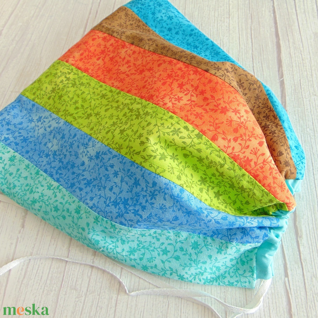 Kenyeres zsák - kis méretű / indák és virágok - patchwork  - táska & tok - bevásárlás & shopper táska - kenyeres zsák - Meska.hu