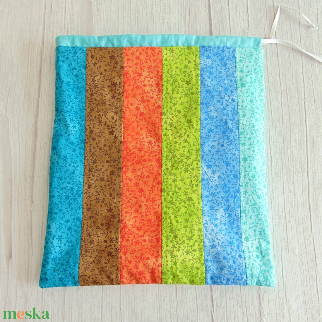 Kenyeres zsák - kis méretű / indák és virágok - patchwork  - táska & tok - bevásárlás & shopper táska - kenyeres zsák - Meska.hu