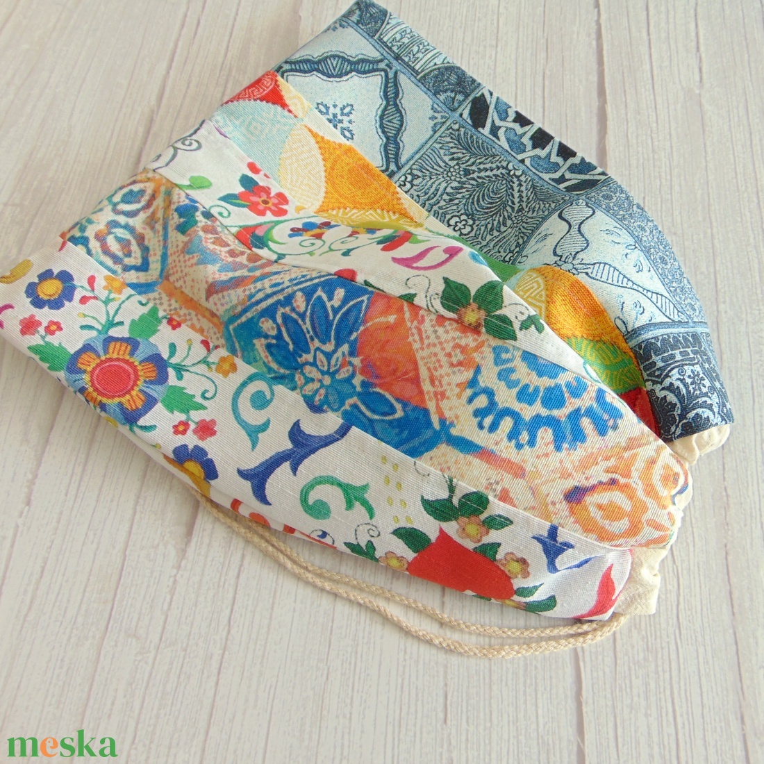 Kenyeres zsák - kis méretű / indák és virágok - patchwork  - táska & tok - bevásárlás & shopper táska - kenyeres zsák - Meska.hu